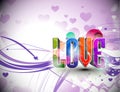 Valentines day 3d love design background