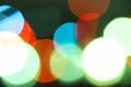 Defocused abstract multicolored bokeh lights background. Orange, yellow, red colors. Royalty Free Stock Photo