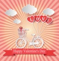 Valentines day. Abstract paper love hearts Royalty Free Stock Photo