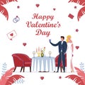 Valentines Day and All Lovers Holiday Card Design.