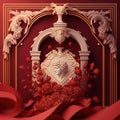 Valentines Day Artistic Neo-Classicism for a Beautiful holiday letter background (generative AI)