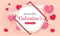 Valentines day background with balloons heart sale banner.Valentines day invitation brochure flyer, leaflet,