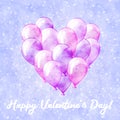 Valentines day background, balloons in heart shape Royalty Free Stock Photo