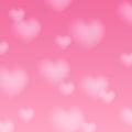 Valentines day background with blurred hearts