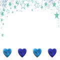 Valentines day background card frame border romantic hearts blue