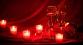 Champagne glasses and candles Royalty Free Stock Photo