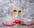 Valentines Day background. Champagne with strawberry Royalty Free Stock Photo