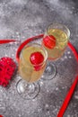 Valentines Day background. Champagne with strawberry Royalty Free Stock Photo