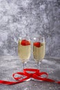 Valentines Day background. Champagne with strawberry Royalty Free Stock Photo