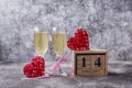 Valentines Day background. Champagne with strawberry Royalty Free Stock Photo