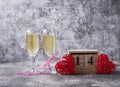 Valentines Day background. Champagne with strawberry Royalty Free Stock Photo