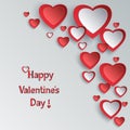 Valentines day background with 3d paper hearts Royalty Free Stock Photo