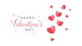 Valentines Day Background Design with Heart Stickers Scattered. Papers heart on white background Royalty Free Stock Photo