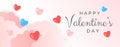 Valentines day background with Heart Shaped Balloons. Valentine\'s day sale banner template with 3D hearts with cloud. Vector