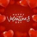 Valentines day background with hearts balloons