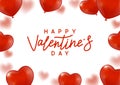 Valentines day background with hearts balloons