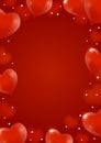 Valentines day background with hearts balloons