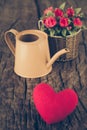 Valentines Day background with hearts and flower Royalty Free Stock Photo