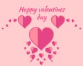 Valentines day background with hearts flying on a pink background. Royalty Free Stock Photo