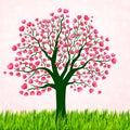 Valentines Day background with love tree