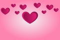 Valentines day background with pink hearts, valentine hearts banner with copy space for text Royalty Free Stock Photo