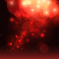Valentines day. Valentines background with red bokeh sparkles and heart. Romantic love abstract valentine red background vector Royalty Free Stock Photo