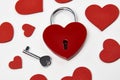 Valentines day background with red heart shaped lock Royalty Free Stock Photo