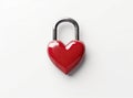 Valentines day background with red heart shaped lock. Love symbol heart padlock created with Generative AI technology Royalty Free Stock Photo