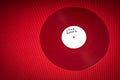 Valentines Day background with red LP record with love songs on red background