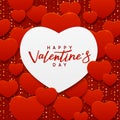 Valentines day background with paper hearts Royalty Free Stock Photo