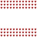 Valentines day background red romantic hearts border frame Royalty Free Stock Photo