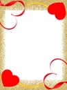 Valentines day background red romantic hearts card frame border