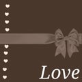 Valentines day background with ribbon with bow gift hearts Love text card