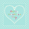 Romantic pastel heart with colorful text pattern