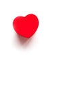 Isolated Valentines Day background with single red heart