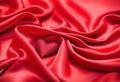 Valentines Day Background, Valentine Heart Red Silk Fabric, Wedding Love Royalty Free Stock Photo