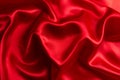 Valentines Day Background, Valentine Heart Red Silk Royalty Free Stock Photo