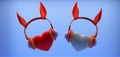 Valentines Day background, Valentines Day headphones. headphones, heart and ears. copy space. 3D image, 3D rendering