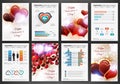 Valentines day backgrounds with infographics set Royalty Free Stock Photo