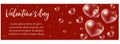 Valentines Day banner with realistic 3D heart. Template for your design with space for text. Vector illustration. Royalty Free Stock Photo
