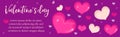 Valentines Day banner with realistic 3D heart. Template for your design with space for text. Vector illustration Royalty Free Stock Photo