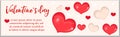 Valentines Day banner with realistic 3D heart. Template for your design with space for text. Vector illustration. Royalty Free Stock Photo