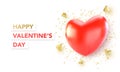 Valentines Day banner with red heart. Vector illustration Royalty Free Stock Photo