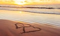 valentines day on beach Royalty Free Stock Photo