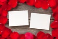 Valentines day blank photo frames Royalty Free Stock Photo