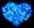 Valentines Day blue Fireworks heart shape