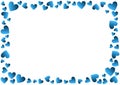 Valentines Day Blue Hearts Frame
