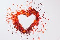 Valentines Day border of colorful paper hearts Royalty Free Stock Photo