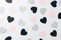 Valentines Day border of colorful paper hearts Royalty Free Stock Photo