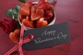 Valentines Day Bowl Of Luscious Heart Shape Red Strawberries